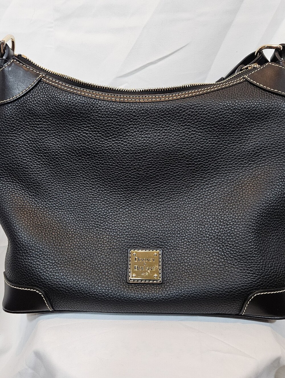 Dooney & Bourke Black Pebbled Leather Hobo Bag